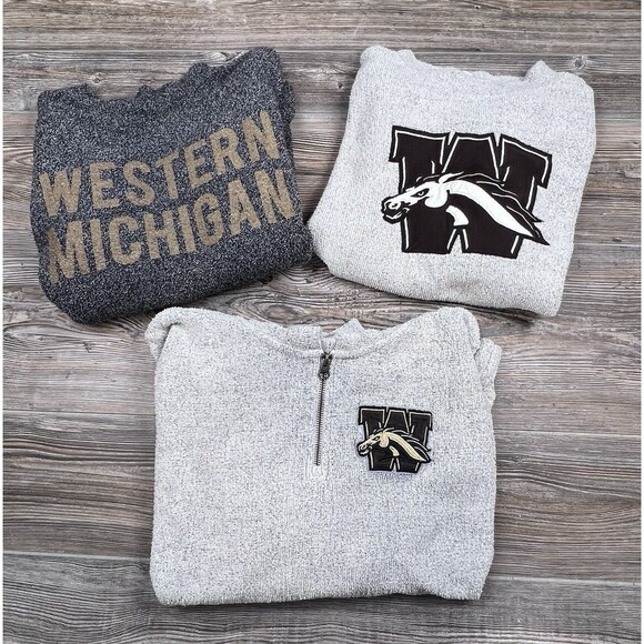 LOT OF 3  ~Western Michigan University Sweatshirt's Womens S WMU Broncos - Picture 1 of 16